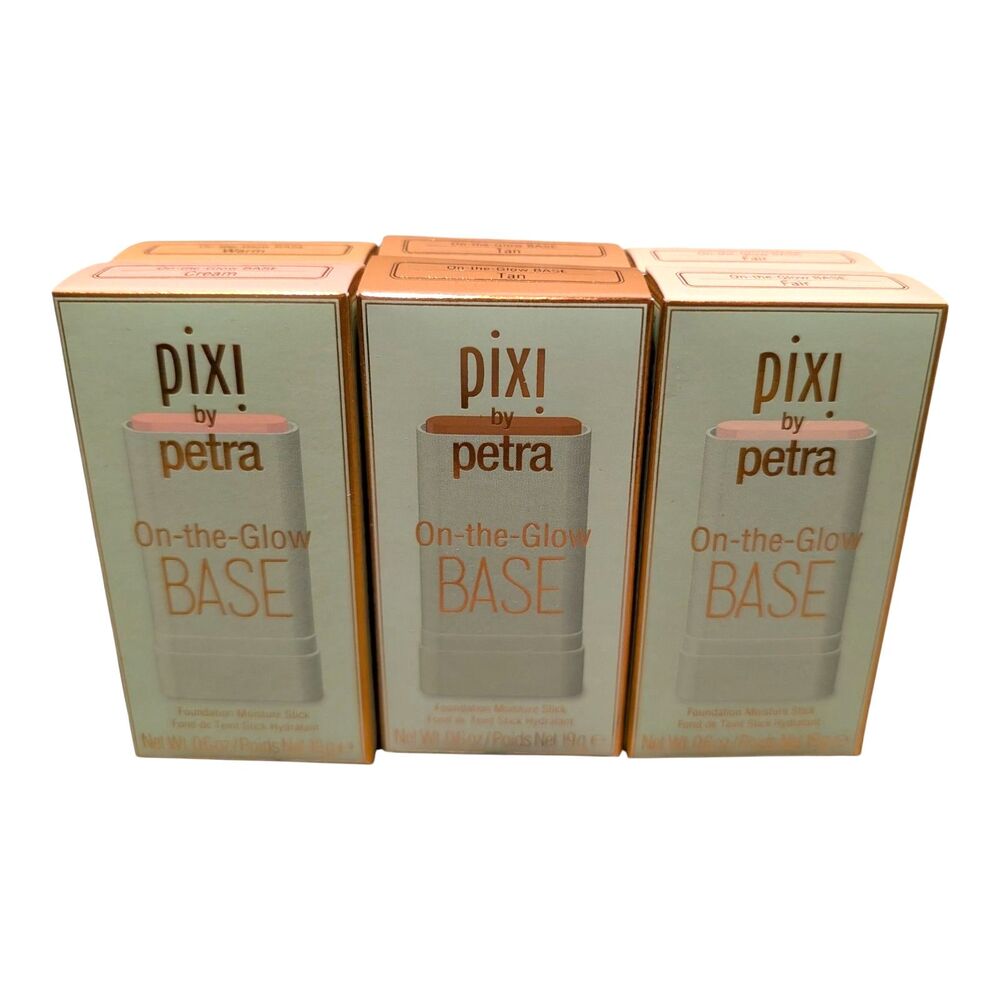 Pixi Petra On the Glow Base Moisture Stick Warm, Cream, 2 Tan, 2 Fair Set Of 6